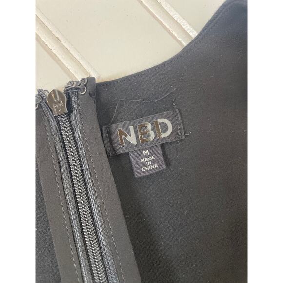 NBD x Revolve Black Dries Asymmetrical Body-Con Mini Dress Sleeveless V-Neck M - Picture 7 of 8